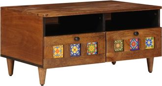 vidaXL Mueble De Tv Nogal 70 X 33 X 46 Cm Madera De Mango Maciza Vidaxl