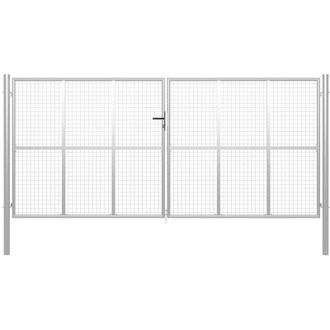 vidaXL vidaXL Cancello per Giardino in Acciaio Zincato 415x250 cm Argento