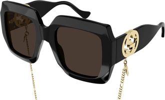 Gucci Gg 1022S Zonnebril - Dames - Zonnebrillen - Zwart - 54 MM - Nylon - Accessoires