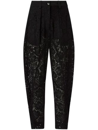Pinko Floral Lace P-Pants trousers - women - Cotton/Polyamide/Viscose/Acetate/Polyester/Viscose/Elastane - 42 - Black