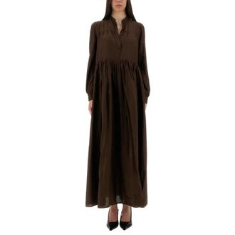 Aspesi Maxi Jurken - Dames - Maxi kleedjes - Bruin - S - Katoen - Kleedjes