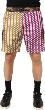 Dolce & Gabbana Multicolore Speelkaarten Camouflage Shorts Badmode