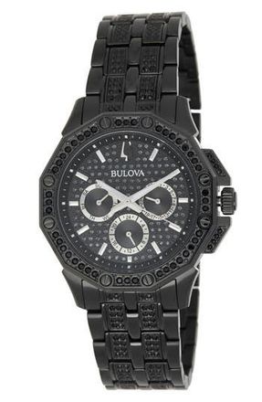 Bulova Crystal Octava Chronograph Bracelet Watch, 41.5mm in Black at Nordstrom Rack