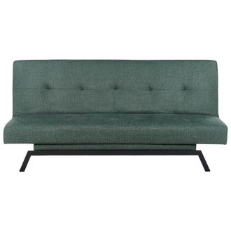 Beliani Beliani - Sof&aacute; Cama Moderno Tapizado En Tela Acolchado 3 Plazas Verde Leeds