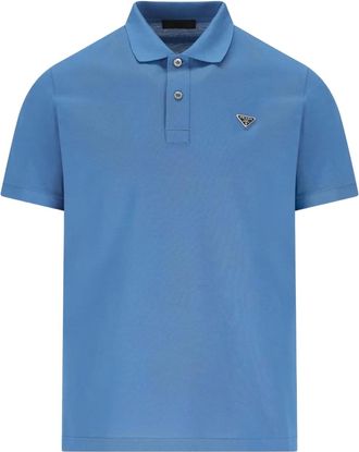 Prada Polo con logo - Blu