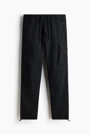 H&M Cargohose aus Nylon in Regular Fit - Schwarz