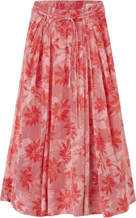 Lee Mathews Gonna lunga Meredith a fiori - Rosso