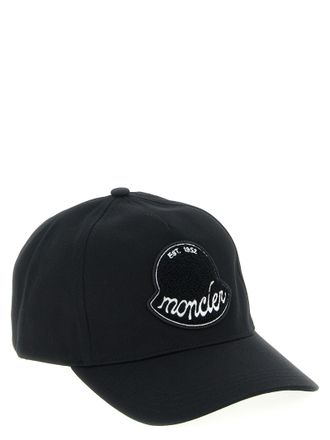Moncler Mens Black Cotton Cap (baseball Hat)