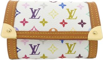 Louis Vuitton Multi-Color White Coated Canvas Coin Purse/Coin Case (Pre-Owned)