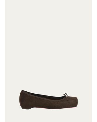 Christian Louboutin Cassia Nodo Suede Ballerina Flats