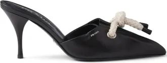 Prada Mules con dettaglio intrecciato - Nero