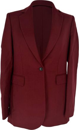 Joseph Single-Breasted Blazer in Burgundy Polyester