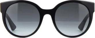 Gucci Round Grey Gradient Sunglasses - Black