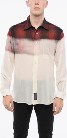 Maison Margiela MM1 MM10 Camicia Casual Effetto Sfumato in Lana Maison Margiela