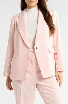 Tahari by ASL One-Button Blazer in Slipper Pink at Nordstrom, Size 16 W