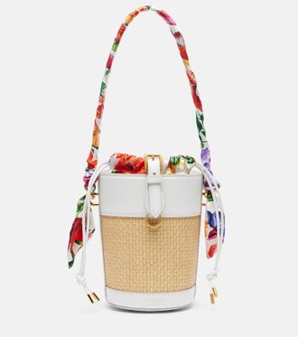 Dolce & Gabbana Bolso saco Secchiello Small de rafia con piel