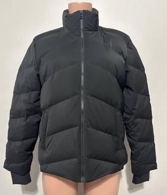Theory Womens Stand Puffer Coat In Black