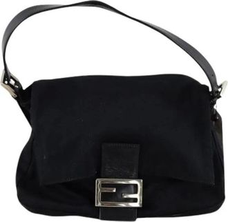 Fendi Pre-owned Shoulder Bags, female, Black, Size: ONE SIZE Pre-owned Mamma Baguette Shoulder Bag
