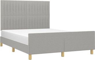 vidaXL Cama Sin Colch&oacute;n Tela Gris Claro 140x190 Cm Vidaxl