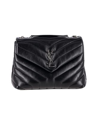 Saint Laurent Saint Laurent Kleine Loulou Schoudertas in Zwart Leer