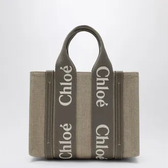Chloé Woody Grey Canvas Bag