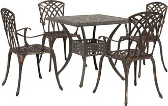 vidaXL Garden Table Set 5 pcs Bronze Cast Aluminium vidaXL
