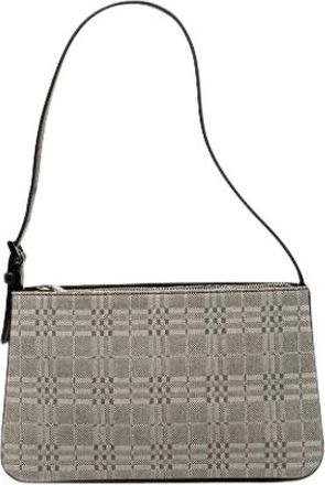 Burberry Pre-owned Canvas Shoulder Bag - Dames - Vintage Schoudertas - Grijs - ONE Size - Leer - Vintage