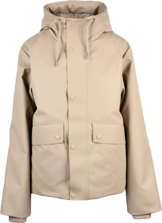 Rains Beige Rubberized Polyester Waterproof Short Parka