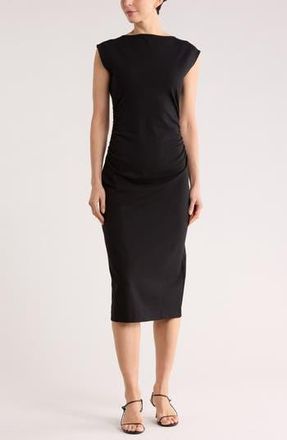 Nordstrom Rack Ruched High Neck Ponte Dress in Black at Nordstrom Rack, Size Xx-Small