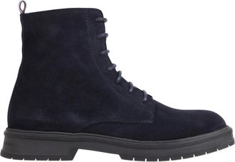 Tommy Hilfiger Schoenen, Heren, Blauw, 44 EU, Su&egrave;de, Heren Blauwe Enkellaarzen