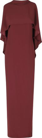 Alberta Ferretti Red Enver Satin Pleated Belted Viscose Dress