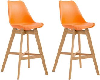 Clp Clp - Set De 2 Taburetes Cannes Asiento En Polipropileno Naranja Natural