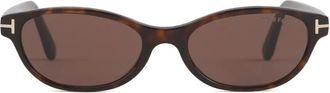 Tom Ford Eyewear Occhiali da sole Chloe ovali - Marrone
