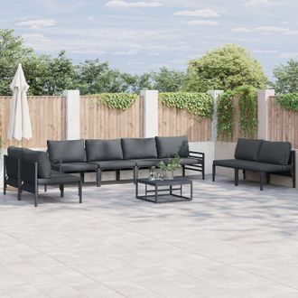 Berkfield Home Garden Sofa Set 8 pcs Anthracite Steel