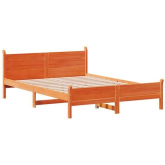 vidaXL Vidaxl - Estructura De Cama Sin Colch&oacute;n Madera Maciza Marr&oacute;n 120x190 Cm