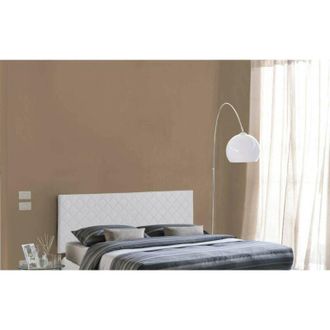 Talamo Italia Letto matrimoniale Cleopatra, Testata in ecopelle a muro, 100% Made in Italy, adatta a letto Matrimoniale, Cm 170x60, Bianco, con imballo rinforzato