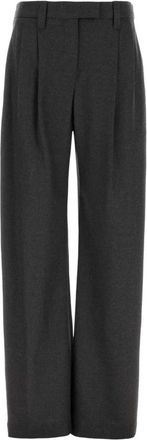 Brunello Cucinelli Tailored pantalon van scheerwol - Dames - Broeken - Grijs - Maat: M Wol