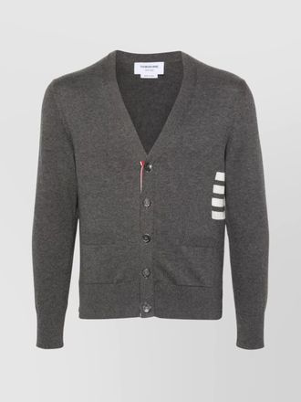 Thom Browne cotton fine-knit relaxed-fit v-neck cardigan