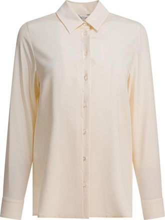 Max Mara Womens White Elastane Shirt - Cream Silk - Size EU 42 (Womens)
