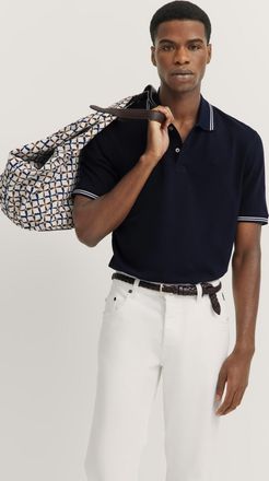 Bugatti Poloshirt BUGATTI, Herren, Gr. S, blau (390, marine), 100% Baumwolle, unifarben, normal, ohne Ausschnitt, Rippb&uuml;ndchen, Shirts Poloshirt, mit Kontrast