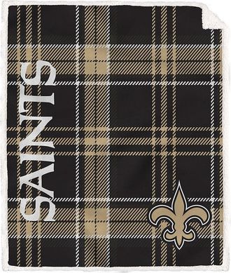 Pegasus Sports New Orleans Saints Nfl Team Classic Plaid Sherpa Throw