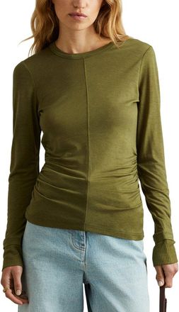Reiss Sierra Ruched Wool-Blend Top