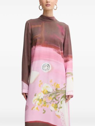 Stine Goya long-sleeves midi dress - women - TENCEL Lyocell (LENZING)/Viscose - S - Pink