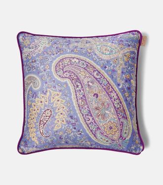 Etro Maranta paisley cotton cushion