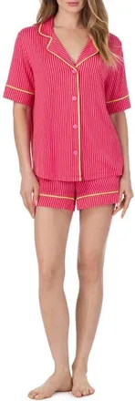 Room Service PJs Print Boxer Pajamas in Pink Stripe at Nordstrom, Size X-Small