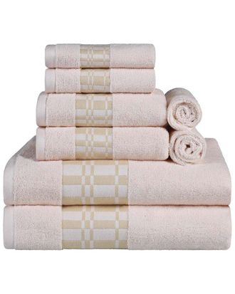 Superior Larissa Cotton 8Pc Assorted Towel Set With Geometric Embroidered Border