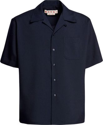 Marni Tropical wool bowling shirt - men - Virgin Wool - 46 - Blue