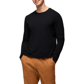 Prana Everyday Long Sleeve Regenerative Organic Cotton T-Shirt in Black at Nordstrom, Size X-Large