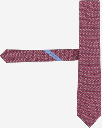 Ferragamo zijden stropdas met patroonontwerp