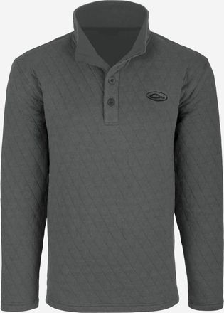 Drake Mens Delta Quilted Sweatshirt In Castlerock Grey Heather
